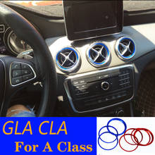 Decoración embellecedora para coche, cubierta de anillo de ventilación de salida de aire acondicionado de CA para Mercedes Benz CLA GLA GLC Class W117 X156 AMG, 5 uds. 2024 - compra barato