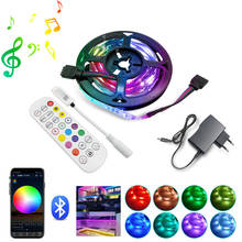 New Bluetooth Music LED Strip Lights RGB 5050 2835 Flexible Ribbon RGB LED Light 5M 10M 15M 20M Tape Diode + Controller Adapter 2024 - buy cheap