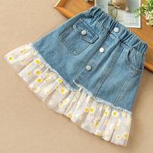 Girls Skirts Summer Kids Jean Skirts For Girls Denim Tutu Flower Skirts Casual Girls Clothing 2 4 5 6 7 Year Kids Girls Clothes 2024 - buy cheap