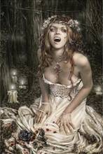 Victoria frances pinup bruxas vampiros poster de seda pintura decorativa 24x36inch 2024 - compre barato