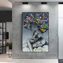 Pop Art Graffiti Girl Canvas Painting Wall Art Figure Poster and Prints Modern Abstract Girl Picture for Living Room Home Decor 2024 - buy cheap