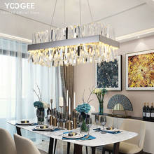 YOOGEE-Lámpara de araña moderna, candelabro grande cromado para Casa Grande, sala de estar, luces de iluminación interior, lámpara colgante de cristal, Lustre 2024 - compra barato