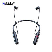 KEBIDU-auriculares inalámbricos con Bluetooth, banda para el cuello, 60 horas de duración, con pantalla LED, tarjeta TF y imán 2024 - compra barato