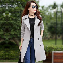 Весеннее пальто для женщин уличная куртка с отложным воротником двубортные пальто женские большие размеры 3XL XXXL Sobretudo Feminino 2024 - купить недорого
