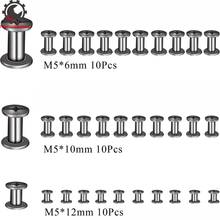 30 peças parafusos de ligação preto m5 chicago parafuso de metal parafuso postes unha rebite botão para couro ligação livros artesanatos 2024 - compre barato