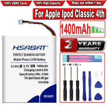 Hsabat 1400mah 616-0206 616-0183 bateria para ipod clássico 4th gen/foto u2 a1059 20 40gb 2024 - compre barato