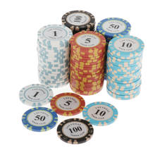 Conjunto de baralho texas hold'em, chips de argila compósitos para jogar cartas-100 peças 2024 - compre barato