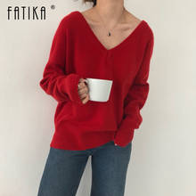 Женский свободный свитер Fatika, Повседневный свитер в Корейском стиле с минималистичным верхом, весна-осень-зима 2019 2024 - купить недорого