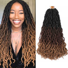 Gypsy Locs ombre curly crochet synthetic braiding hair extensions goddess faux locs Hair and 18inches soft dreads Fanov hair 2024 - buy cheap