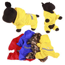 Дождевик для щенков дождевые пальто с капюшоном Светоотражающая водонепроницаемая одежда для собак Мягкая дышащая дождевик для маленьких собак XS - 2XL 2024 - купить недорого