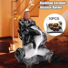 Diffuser Backflow Ceramic Incense Cones Tower Incense Burner Stick Holder Buddhist Zen Censer Creative Aromatherapy Smoke Reflux 2024 - buy cheap