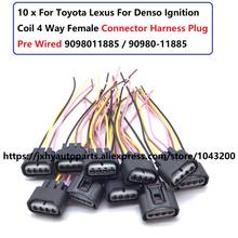 90980-11885 для Toyota Lexus, катушка зажигания Denso, 4-ходовой гнездовой разъем, жгут проводов, Предварительно проводной 9098011885 / 90980 11885 2024 - купить недорого