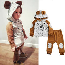 Pudcoco Baby Set 0-24M Newborn Baby Boys Girls 3D Bear Warm Tops Long Pants Outfits Clothes Set 2024 - buy cheap