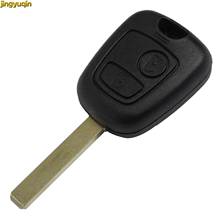 Jingyuqin capa para chave remota flip, envoltório com 2 botões para chave de carro peugeot 107 207 307 407 507 607 106 206 2024 - compre barato