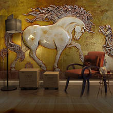 Custom Any Size Abstract 3D Stereoscopic Relief Horse Art Wall Painting For Living Room Study Room Bedroom Wall Murals Wallpaper 2024 - buy cheap