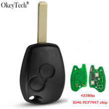 Okeytech 2 Button Remote Car Key For Renault Duster Modus Clio 3 Twingo DACIA Logan Sandero with 433Mhz PCF7947 ID46 Chip 2024 - buy cheap