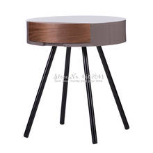 Nordic Wooden Coffee Table with Drawer Modern Living Room Sofa Side Cabinet Round Bedside Console Tables Creative Round Table 2024 - buy cheap