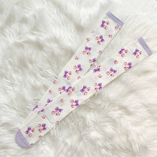 Носки Cherry Lolita женские весенние и осенние до колена хлопковые носки Lolita японские черные милые тонкие носки 2024 - купить недорого