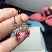 Natural pink topaz earrings, 925 silver ladies earrings, trendy, sweet and cute 2024 - buy cheap