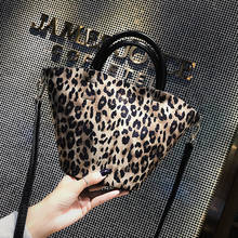 Hisuly bolsa feminina estampada de leopardo, bolsa para mulheres em couro com alça superior 2021 2024 - compre barato