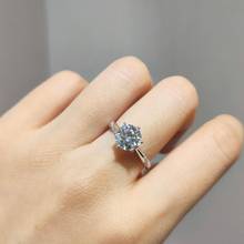 Anel de moissanite 6.5 cor d autêntica, prata esterlina 925, corte excelente 1 ct, vvs1, anéis de diamante para teste, para mulheres, pedras preciosas 2024 - compre barato