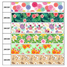 New 10yards different sizes flowers pattern printed grosgrain ribbon 2024 - buy cheap