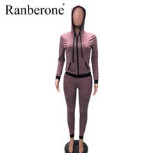 Ranberone-chándal de 2 piezas para mujer, conjunto de Sudadera con capucha y cremallera, traje deportivo informal para mujer, conjunto de chándal 2020 2024 - compra barato