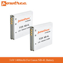 POWTREE 1400mAh NB-4L NB4L NB 4L Batteries for Canon IXUS 30 40 50 55 60 65 80 100 I20 110 115 120 130 IS 117 220 225 230 255 L7 2024 - buy cheap