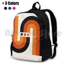 Mochila de senderismo al aire libre Sunset Rainbow, bolsa deportiva de escalada, 60S, 70S, Retro, Vintage, Op Art, abstracto, geométrico, Mod moderno 2024 - compra barato