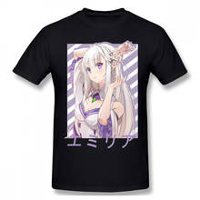 New Summer Emilia T-Shirt Cotton Re Zero Starting Life in Another World Satella Puck Rem Anime Ofertas Men TShirt 2024 - buy cheap