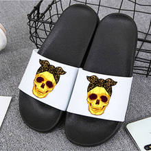 Women slippers Fashion Sugar Skull Pink Bandana Cartoon Women Shoes Summer Flip Flops Indoor Slippers Beach Slippers 2024 - buy cheap