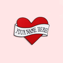 Red Love Metal Enamel Brooch Fashion Creative You Name Here Heart Badge Pin Simple Trendy Clothing Backpack Jewelry Gift Friends 2024 - buy cheap