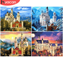 HUACAN Painting By Number Castle Drawing On Canvas HandPainted Art Gift DIY Pictures By Number Landscape Kits Home Decor 2024 - buy cheap