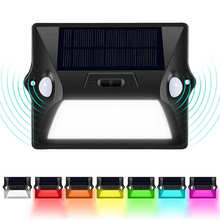 Luz alimentada por energía Solar 12 LED con Sensor de movimiento PIR de doble cabeza, luces solares para decoración de jardín, lámpara de pared de seguridad colorida para exteriores 2024 - compra barato