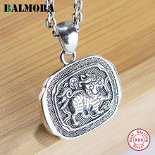 BALMORA Real 925 Sterling Silver Traditional Kylin Dragon Pendant for Necklaces Men Couple Gift Vintage Punk Fashion Jewelry 2024 - buy cheap