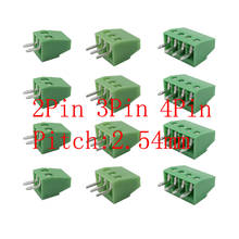 10Pcs 2.54mm Pitch 2 Pin 3 Pin 4 Pin PCB Mount Screws Terminal Blocks Connector Green KF120-2.54-2P-3P-4P Straight Pin Terminals 2024 - buy cheap