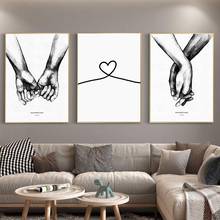 Pintura en lienzo de estilo nórdico minimalista para sala de estar, carteles e impresiones de amor con citas en la espalda, imagen artística de estilo blanco, dulce amor 2024 - compra barato