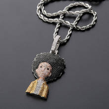 Hip Hop Rock AAA CZ Stone Paved Bling Iced Out the boondocks Pendants Necklace for Men Rapper Jewelry Drop Shipping 2024 - buy cheap