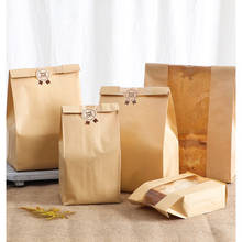 50pcs  Open Window Kraft Paper Bag Small Bread Toast Packaging Bags Bakery Food Gift  Bag 2024 - buy cheap