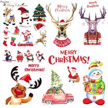 Prajna-Adhesivos para planchar en el árbol de Navidad, adhesivos para planchar con dibujos animados de ciervos, árbol de Navidad, transferencia de calor Vynil, paño para niños 2024 - compra barato