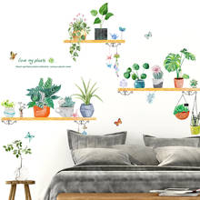 [Shijuekongjian] adesivos de parede para plantas em vaso, faça você mesmo, decalque para parede de casa, sala de estar, quarto e cozinha 2024 - compre barato