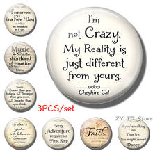 Imán de nevera "I'm no crazy my reality is just different with your", conjunto de 3 uds. De cabujón, imanes de nevera, Hope inspiradora 2024 - compra barato