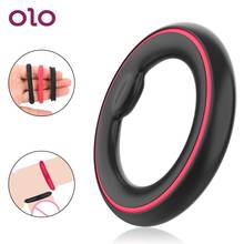 OLO 3 in 1 Penis Ring Extender Silicone Cock Ring Delay Ejaculation Male Chastity Cage Device Sex Toys for Men Adult Products 2024 - buy cheap