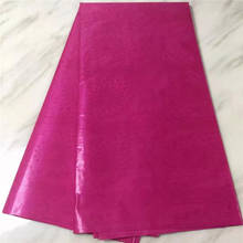 Tela de encaje africano fucsia para vestido, tejido Bazin Riche Original, 2021 algodón, encaje brocado de Guinea, 5 yardas, M4861b 2024 - compra barato