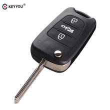 Keyyou carcaça de chave remota para carro, para kia rio, alta qualidade, 3 botões chave chave, 2024 - compre barato