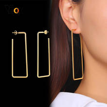 Vnox Geometric Oversize Earrings for Women Solid Glossy Stainless Steel Anti Allergy Jewelry 2024 - buy cheap