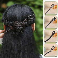 Women Wood Hairpin Chinese Style Hair Sticks Pins Ebony Hair Fork Clips Headwear Wedding Hair Ornaments Jewelry Accessories 2024 - buy cheap