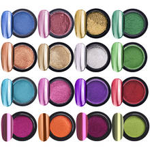 16 Jars Chrome Nail Powder Metallic Nail Art Powder Mirror Effect Manicure Pigment with 16 Pcs Eyeshadow Sticks 2024 - buy cheap