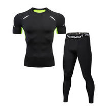Men's Tracksuit Sports Suit GYM Fitness Compression T Shirt Men Dry Fit Running Jogging Sportwear Training Tights 2Pcs/Set Men 2024 - buy cheap