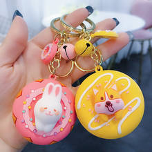 Cute Donut Puppy Cartoon Animal Doll Key Chain Sweet Pet Cat Frog Key Chain Creative Backpack Car Pendant Acceesories Keyring 2024 - buy cheap